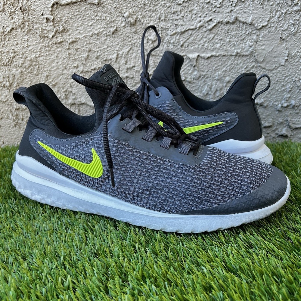 Nike Shoes Men Size 14 Renew Rival Running Shoes Dark Grey/Volt [AA7400 007]